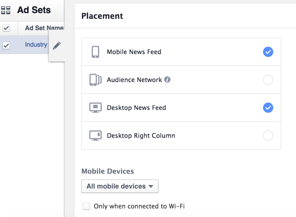 Facebook Markedsføring Placering