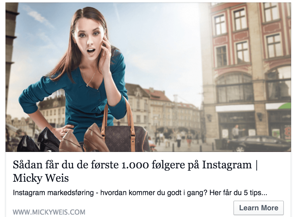 Eksempel på Facebook Annonce