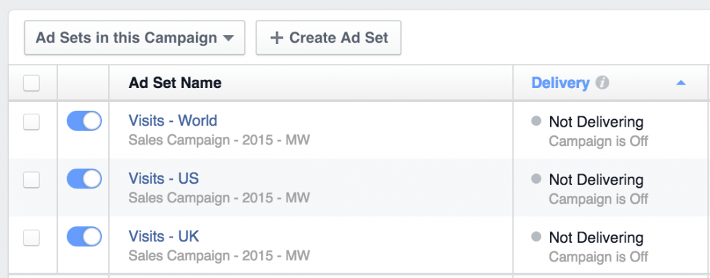 Facebook Ad Sets