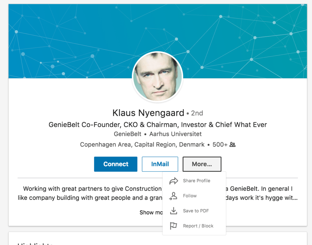 LinkedIn - Klaus Nyengaard Profil