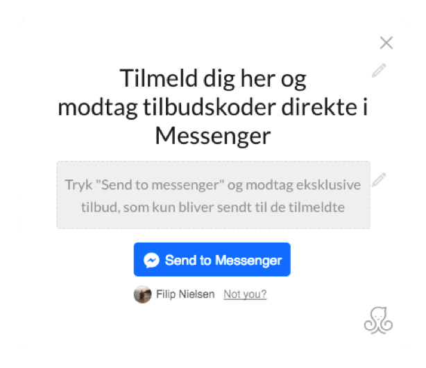 Tilbudskoder i Messenger