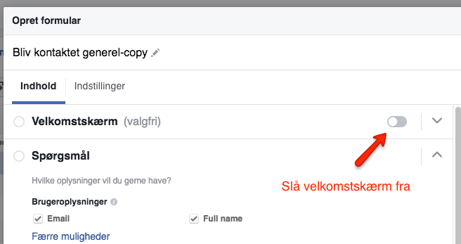 Facebook Lead Ads Eksempel & Guide