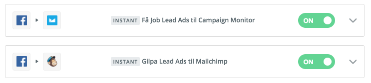 MailChimp og Lead Ads